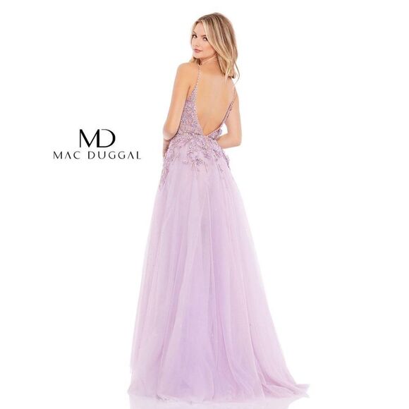 Mac Duggal High Low Spaghetti Strap Prom Gown 11207 Lilac - Picture 2 of 13